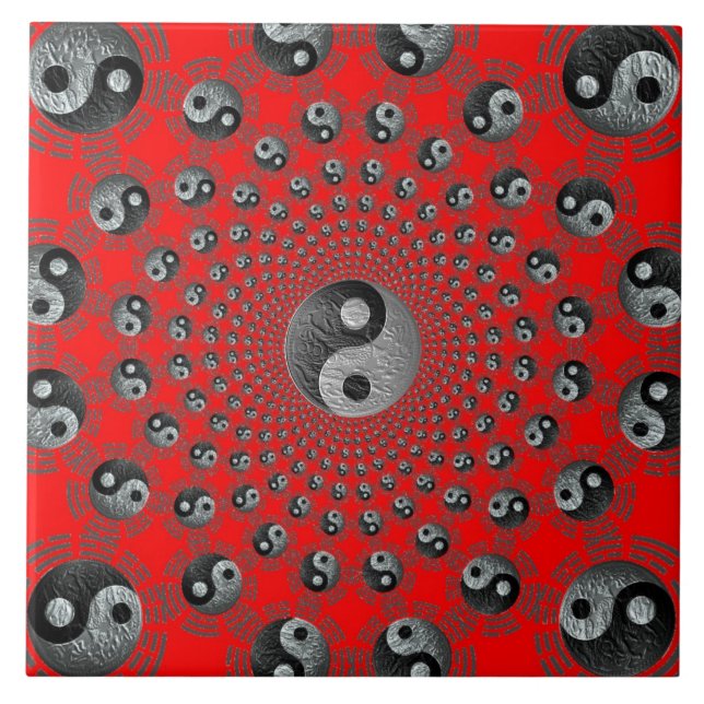Trépied de carreau de céramique d'univers de Yin (Devant)