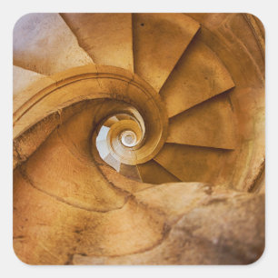 Treppe mit nach unten führender Spirale, Portugal Quadratischer Aufkleber