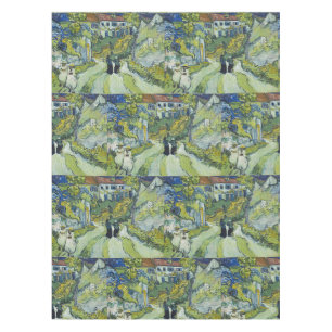 Treppe von Van Gogh in Auvers Landschaft Kunst Tischdecke
