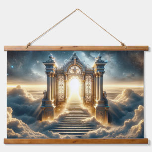 Treppe zum Himmel Wandteppich Mit Holzrahmen