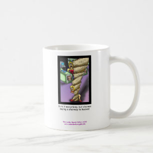 Treppe zum Parody-Parody-Cartoon auf der Kaffee-Ta Kaffeetasse