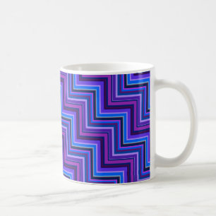Treppen aus blauem und lila Streifen Kaffeetasse