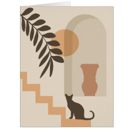 Treppen-Blatt-Vase Katze, Boho-Abstract-Geometrisc