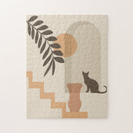 Treppen-Blatt-Vase Katze, Boho-Abstract-Geometrisc