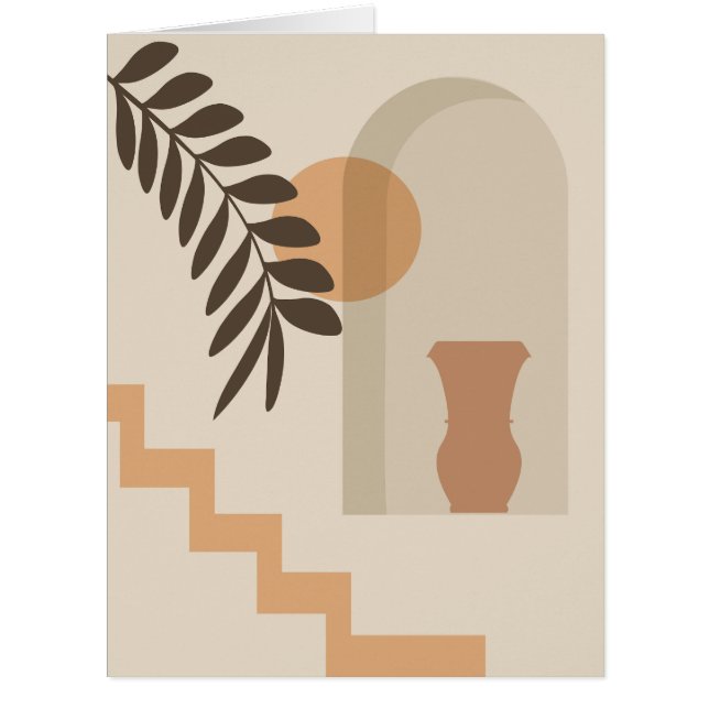 Treppen-Blatt-Vase Sonne, Boho-Abstracte Geometris (Vorderseite)
