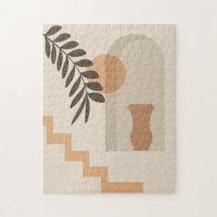 Treppen-Blatt-Vase Sonne, Boho-Abstracte Geometris