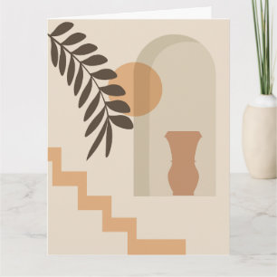 Treppen-Blatt-Vase Sonne, Boho-Abstracte Geometris Karte