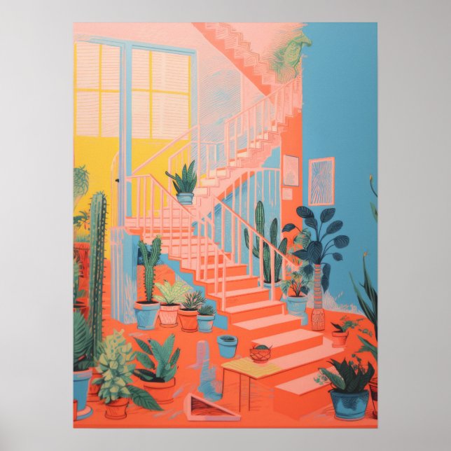 Treppen im Grünen: Die Naturtreppe Poster (Vorne)