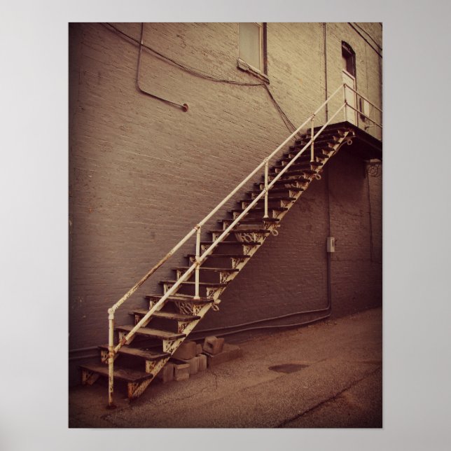 Treppen in Albia, Iowa Poster (Vorne)
