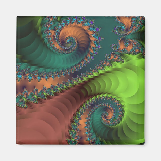 Treppen mit grünen und roten Spiralen Magnet (Vorne)
