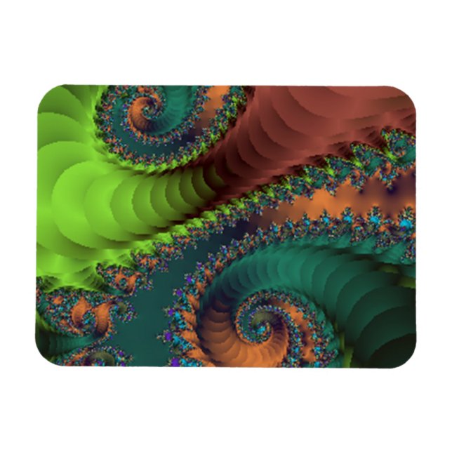 Treppen mit grünen und roten Spiralen Magnet (Horizontal)