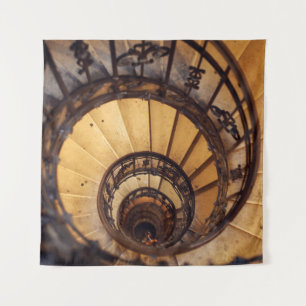 Treppen mit Spiralkreistreppen, alte Treppen, Wandteppich