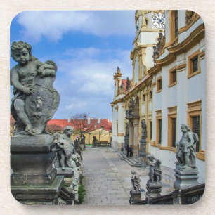 Treppen mit Stein Engel in der Kirche Loreto Prag Getränkeuntersetzer