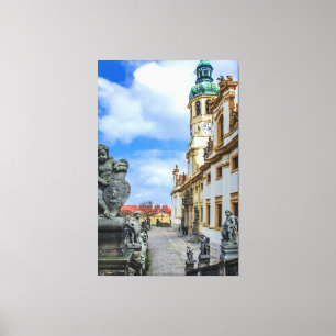 Treppen mit Stein Engel in der Kirche Loreto Prag Leinwanddruck