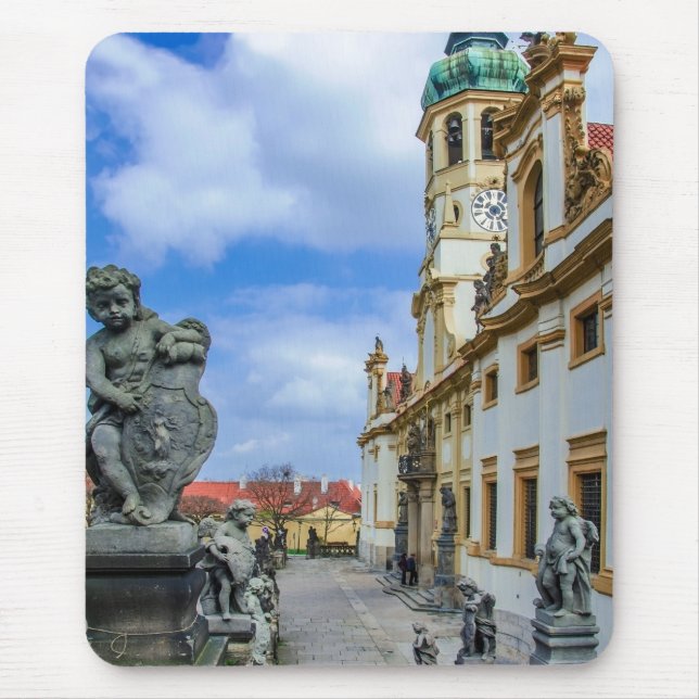 Treppen mit Stein Engel in der Kirche Loreto Prag Mousepad (Vorne)