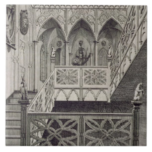 Treppenhaus am Erdbeerhügel, graviert von J. Newt Fliese