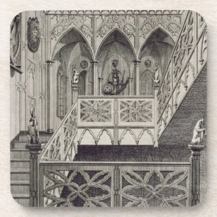 Treppenhaus am Erdbeerhügel, graviert von J. Newt Getränkeuntersetzer