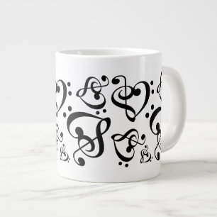 Treppenhaus Clef Bass Clef Herzstück Musiknote Ta Jumbo-Tasse