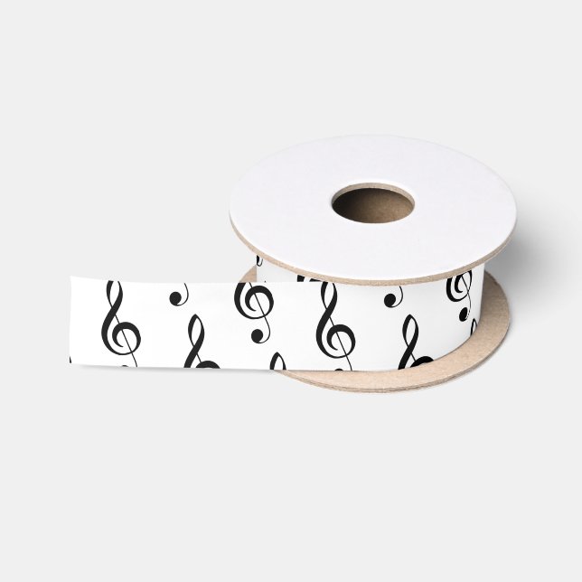 Treppenhaus Clef Musical 1.5" Satin Ribbon Satinband (Spule)