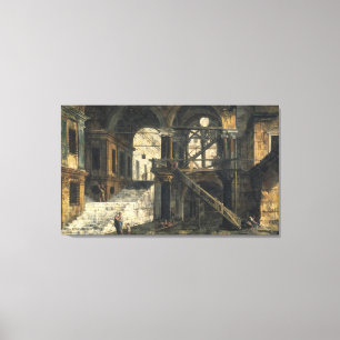 Treppenhausschacht in einem Renaissance-Haus, Leinwanddruck