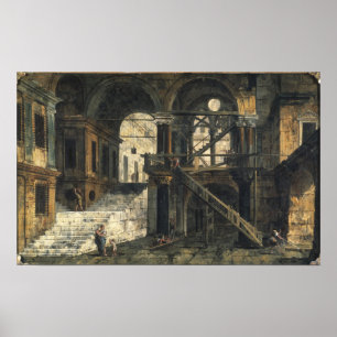 Treppenhausschacht in einem Renaissance-Haus, Poster