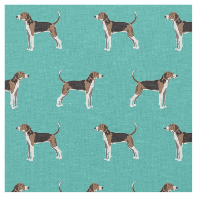 Treppenhund Walker Coonhound Hund Türkis Stoff (Nahaufnahme)