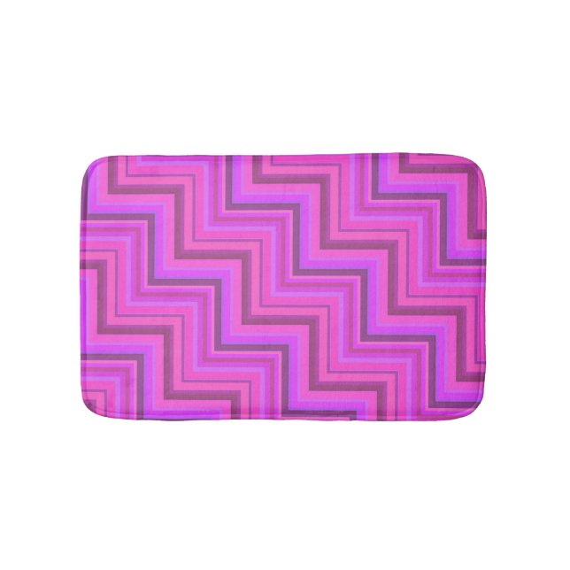 Treppenmuster aus rosa Streifen Badematte (Vorderseite)