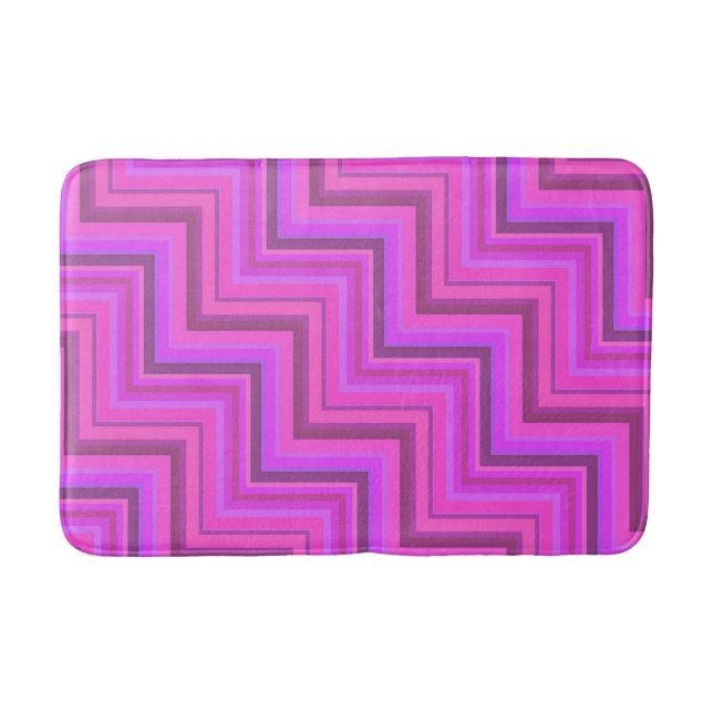 Treppenmuster aus rosa Streifen Badematte (Vorderseite)