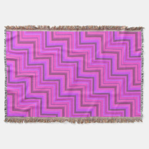 Treppenmuster aus rosa Streifen Decke