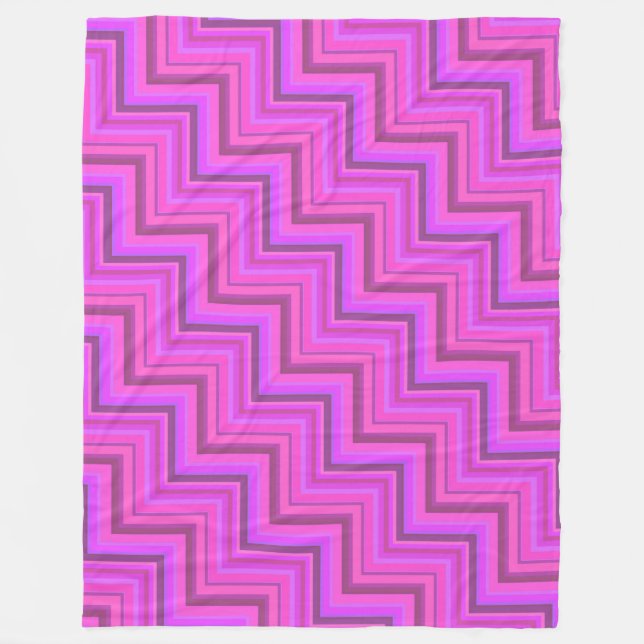 Treppenmuster aus rosa Streifen Fleecedecke (Vorderseite)