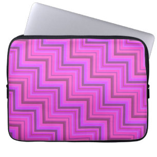 Treppenmuster aus rosa Streifen Laptopschutzhülle