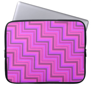 Treppenmuster aus rosa Streifen Laptopschutzhülle