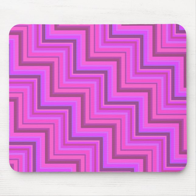 Treppenmuster aus rosa Streifen Mousepad (Vorne)