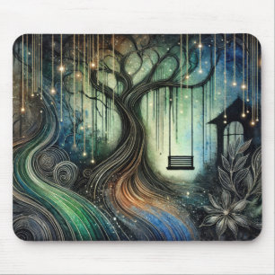 Treppenschwingen und Glühen bei Nacht Mousepad