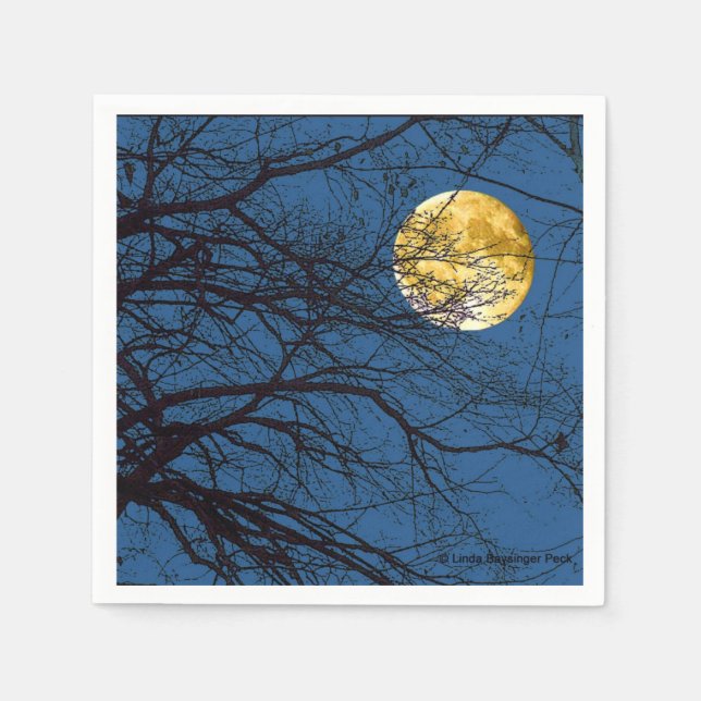 Treppenzweige Vollmond Serviette (Vorderseite)