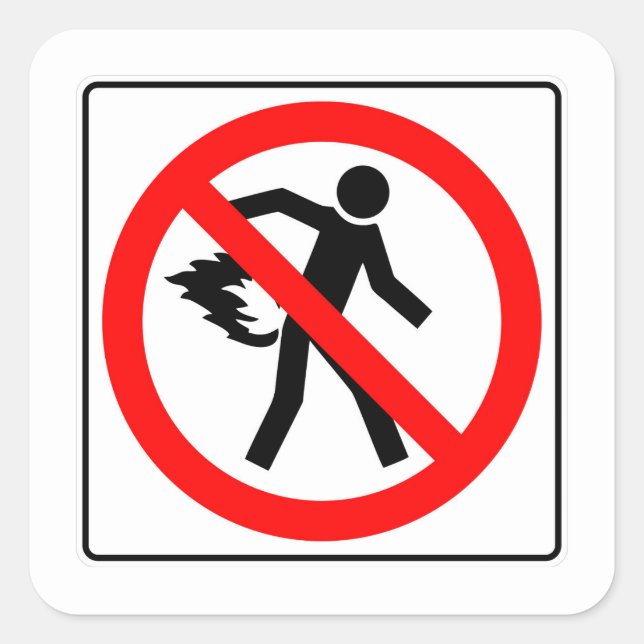 Très amusant Pas de Farting Sticker Carré de l'ima (Devant)