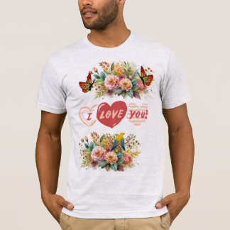 Très belle apparence Je t'aime design t-shirt