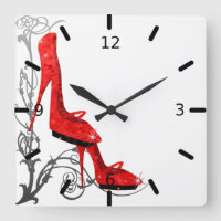 Tres Chic Red High Heels Art Nouveau Design