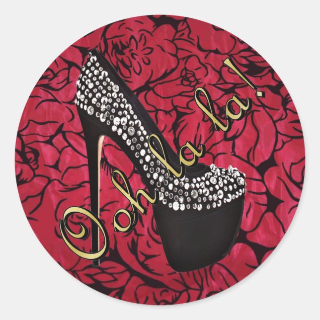Tres Chic Rouge Fleurs Sticker (Vorderseite)