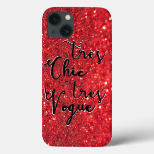 Tres Chic Tres Vogue Sparkling Glitzer Rot Case-Mate iPhone Hülle