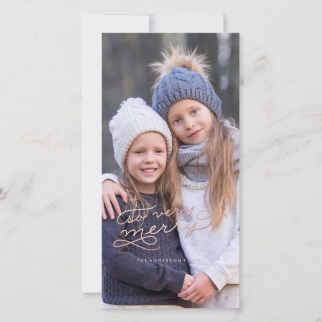 TRÈS JEUNE ROSE Carte de Noël OR (Devant)