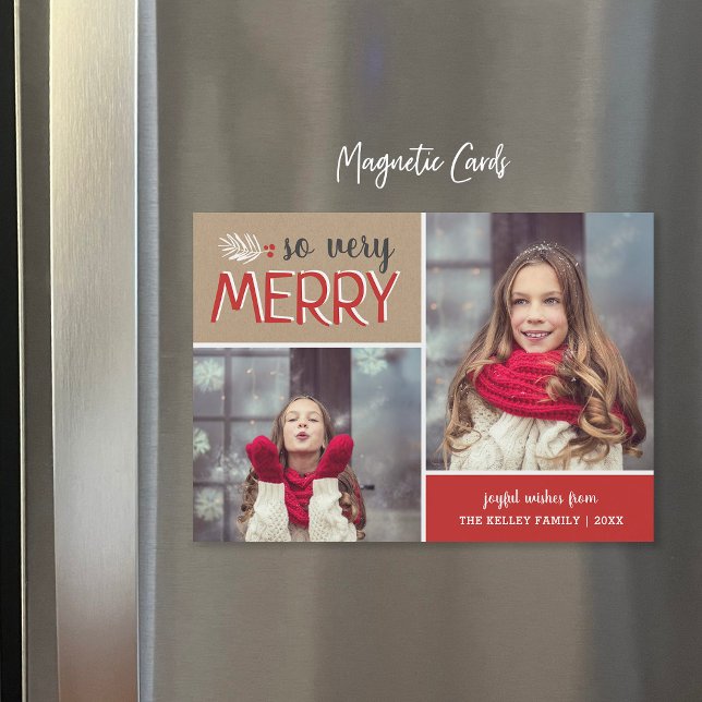 Très Joyeux 2 Photo Carte de vacances Magnétique (Créateur téléchargé)