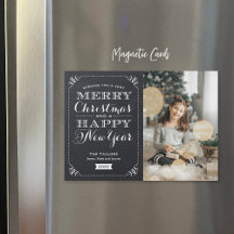 Très Joyeux Carte photo magnétique de Noël
