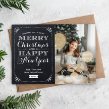 Très Joyeux Noël Chalkboard Carte photo de vacance