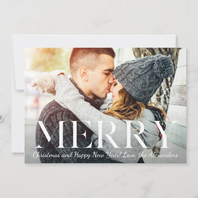 Très Joyeux Russe Photo Carte de Noël (Devant)