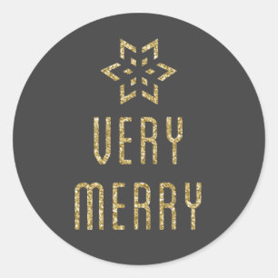 Très Joyeux Sticker Holiday Snowflake Gold Parties