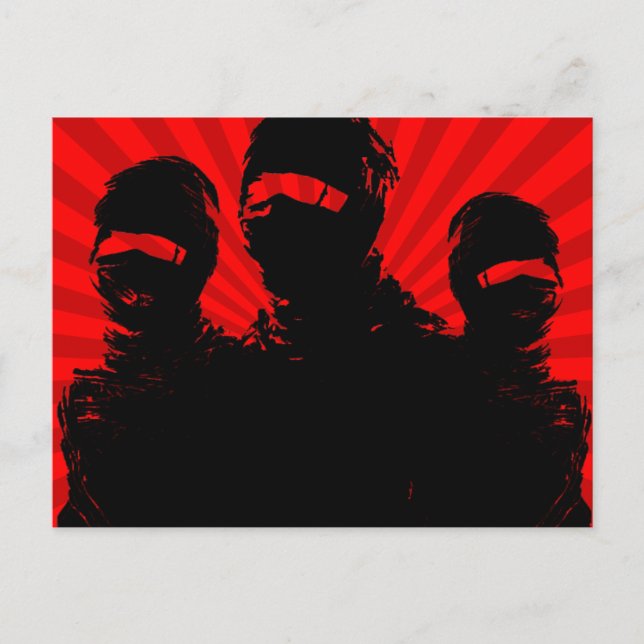 tres ninjas. postkarte (Vorderseite)