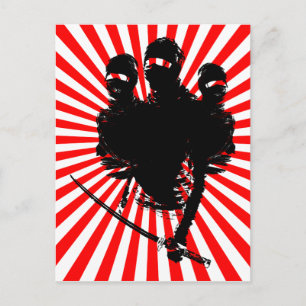 tres ninjas. postkarte
