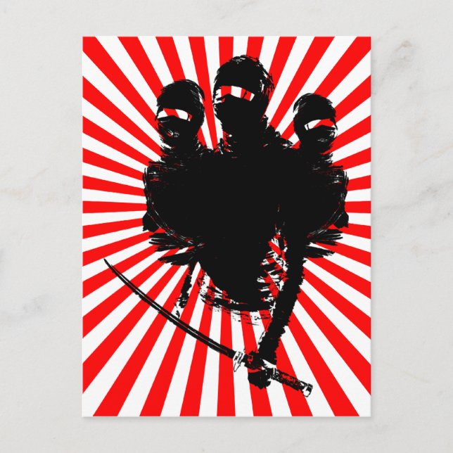 tres ninjas. postkarte (Vorderseite)