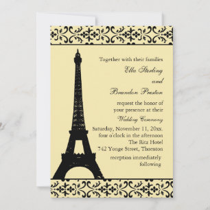 Tres Paris Hochzeitseinladung (Gelb) Einladung
